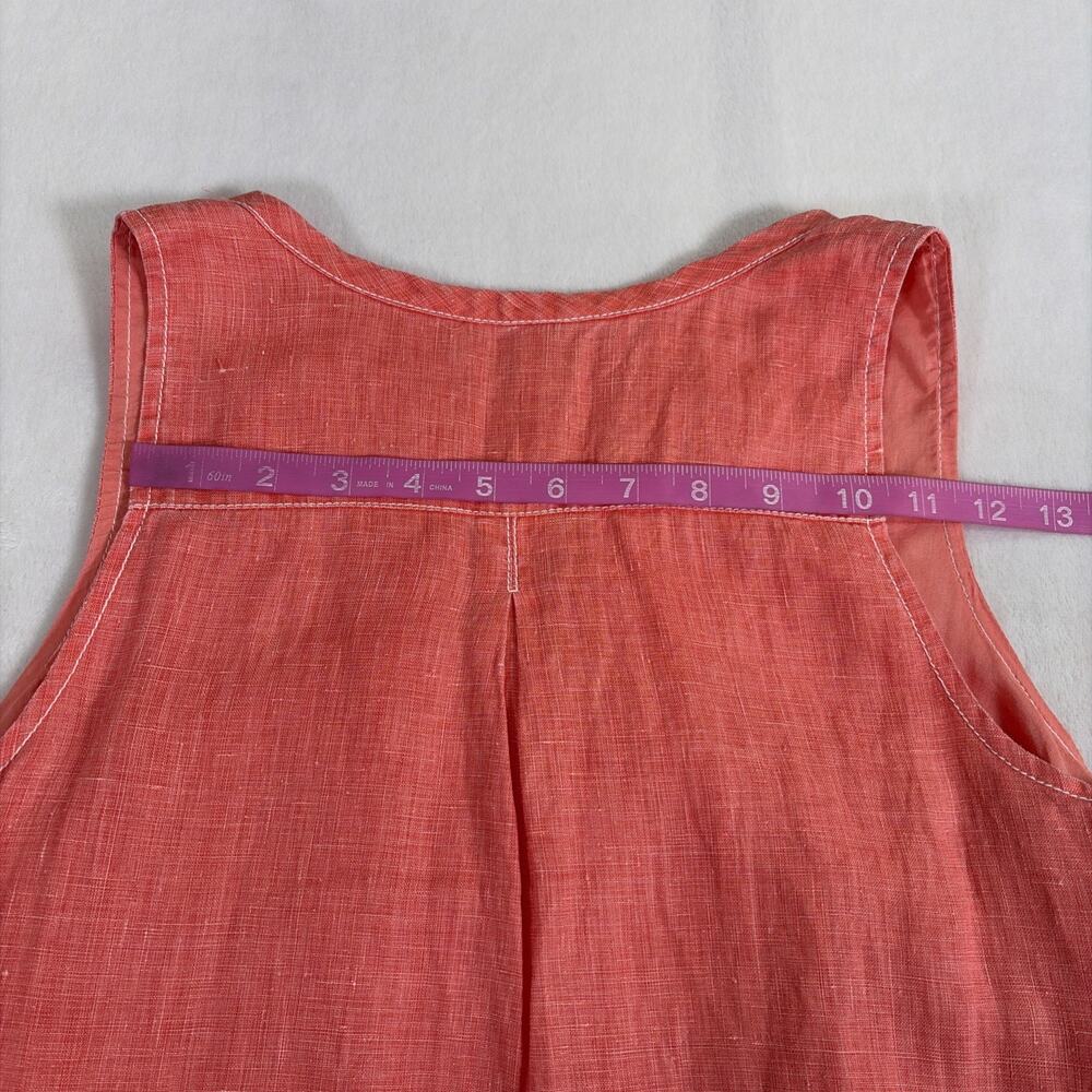 Tommy Bahama 100% Linen Shift Dress Sleeveless Peachy Orange Women’s XS Coastal - Picture 10 of 10